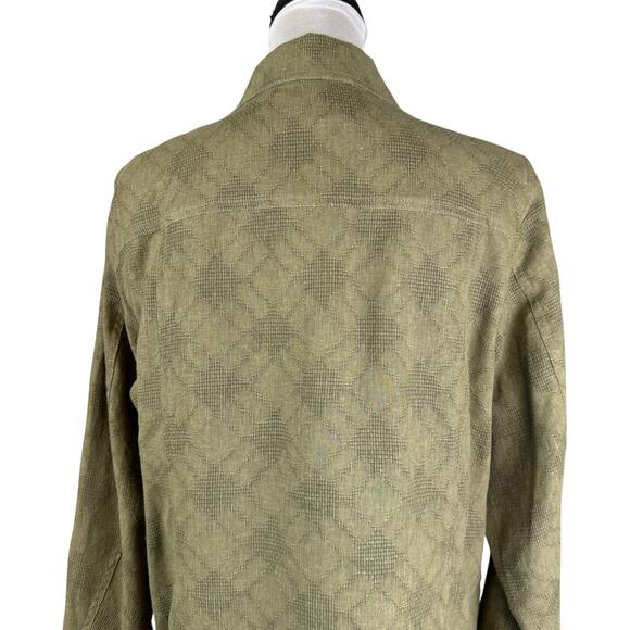 Coldwater Creek Vntg Long Sleeve Button Down Linen Blend Shacket Blazer Jacket - Picture 10 of 13